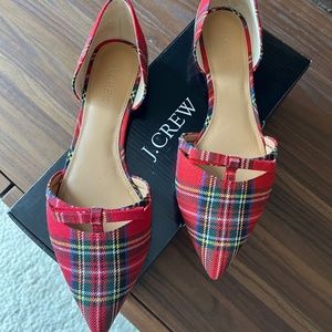 J. Crew Tartan D'Orsay Flats